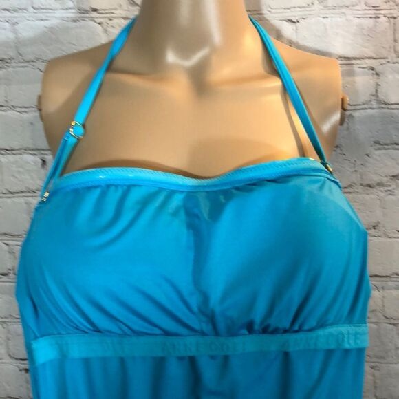 Anne Cole Beach Print 1 Piece Strapless Swimsuit S - Picture 15 of 16